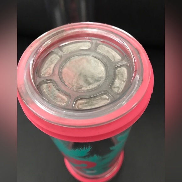 David’s Tea ice tea tumbler flamingo pink 16 Oz Excellent! - Picture 5 of 6